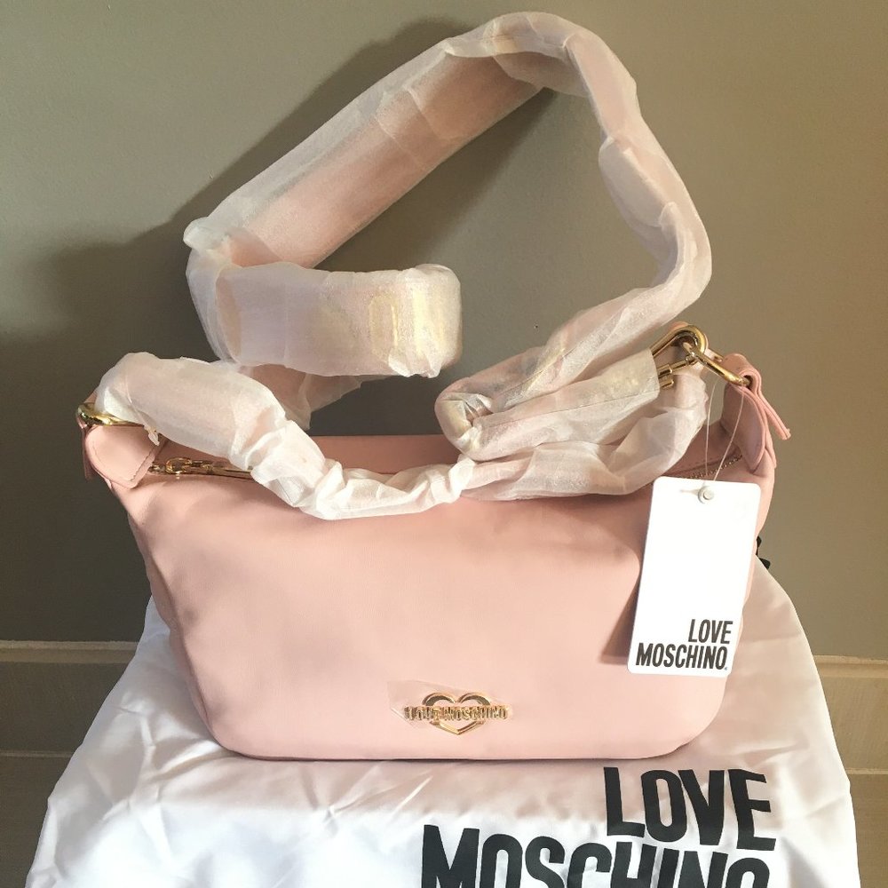 Love Moschino Borsa Quilted Nappa Pu Rosa Handbag Shoulder Crossbody Pink NWT
